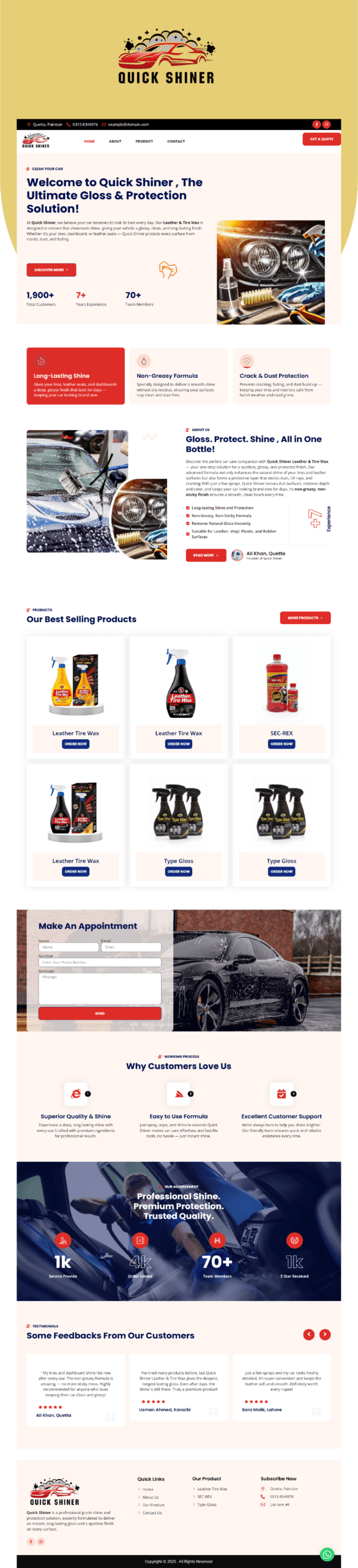Quick Shine logo - WebSergeon client in Ajman, UAE