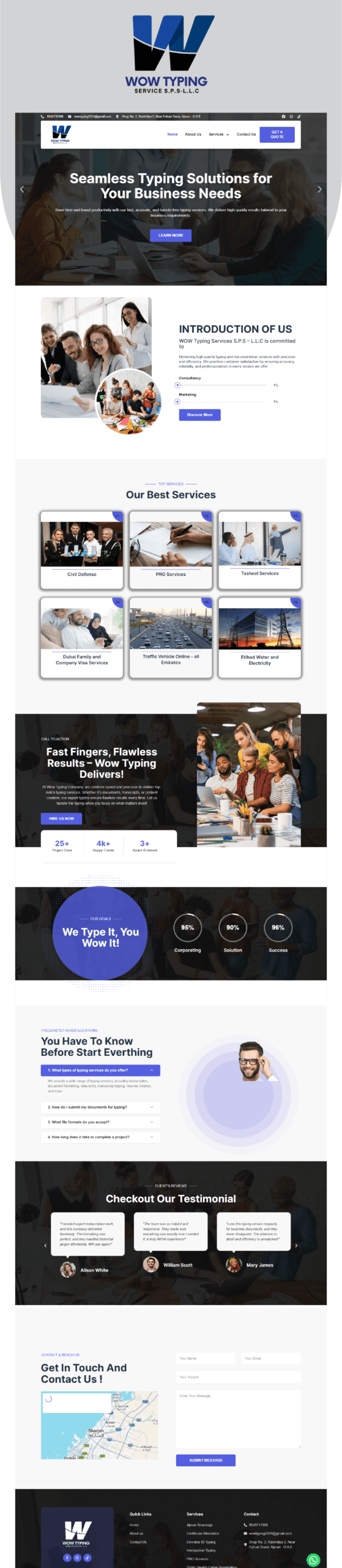Wow Typing logo - WebSergeon client in Ajman, UAE